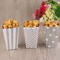thumbnail image 3 of 50pcs Popcorn Boxes Yellow Design Trio Miniature Scalloped Cardboard Party Candy Container Treat Cartons (Silver), 3 of 7
