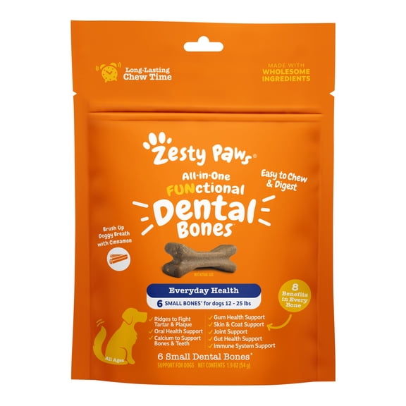 Zesty Paws All-in-One Dental Bones, Small Dogs, 6 Count