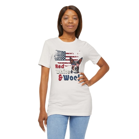 USA Flag and Cattle Dog Short Sleeve T-Shirt