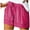Hot Pink, variant on Womens Comfy Drawstring Elastic Waist Shorts - Polyester, Solid Color, Pockets - Casual/Beach/Sleepwear - Fits True to Size (S-XXXXXL)
