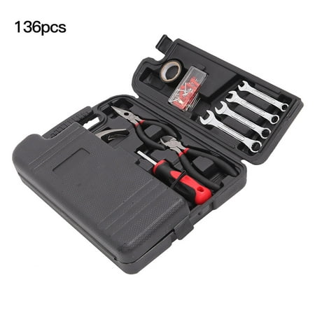 136pcs Mixed Tool Set with case Auto Home Repair Kit Mechanics All Purpose Hand Tools Kit