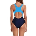 thumbnail image 5 of Otvok Womens Color Block One Piece Swimsuits Cutout Back Bathing Suit Tummy Control Ruched Swimwear, 5 of 6