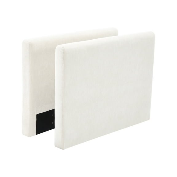 BedLuxury Chenille Upholstered Sofa Armrest, Padded Side Panels for Modular Sectional Sofa, 2 Pieces, Beige.