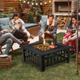 thumbnail image 2 of Table de Foyer Extérieur 3-en-1 de 32 Pouces avec Barbecue et Housse Résistante aux Intempéries pour Camping, 2 of 12