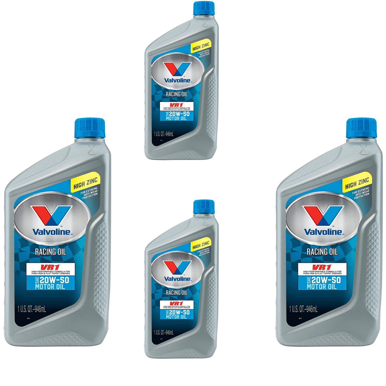 Valvoline 20W50 VR1 High Zinc Racing Motor Oil Conventional Pack of 4