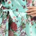 thumbnail image 5 of LYMAYTER Womens Satin Silk Robe Soft Lightweight Short Floral Satin Kimono Wedding Party Sleepwear M-2XL, 5 of 8
