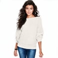 thumbnail image 1 of Suéter de punto holgado con mangas de murciélago para mujer, estilo cálido y acogedor, versátil, de moda de invierno, 1 of 6
