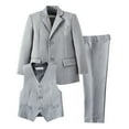 thumbnail image 2 of Yumcute Boys Formal Suit Set 5 Pieces Kids Tuxedo Ring Bearer Outfit Light gray, 2 of 6