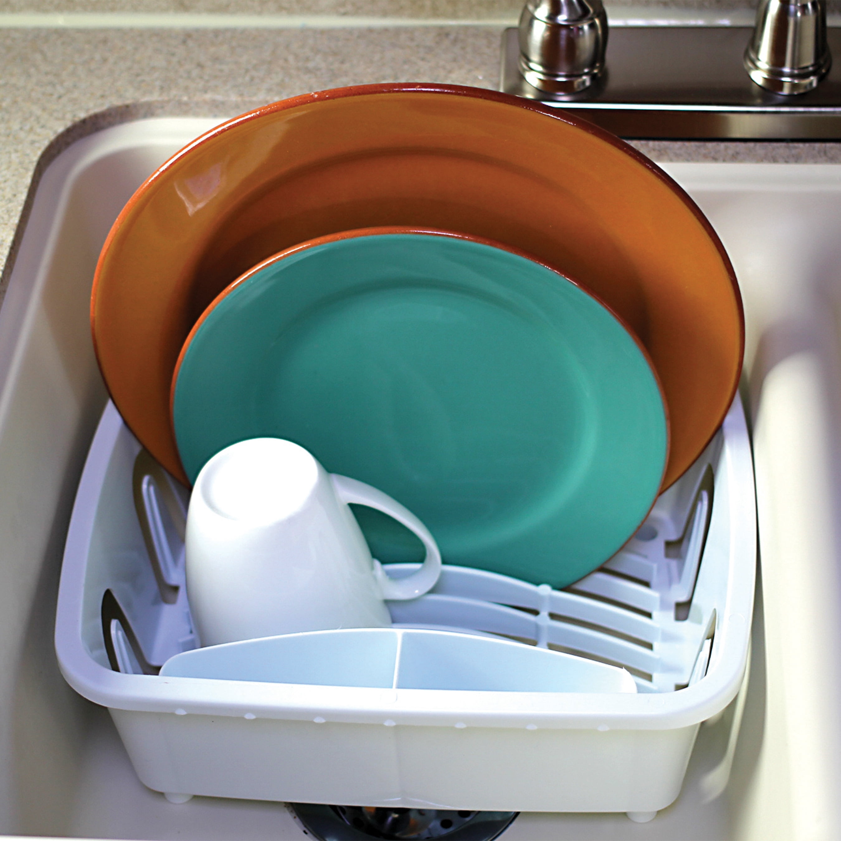Mini Dish Drainer & Tray, White (Eng/Fr)