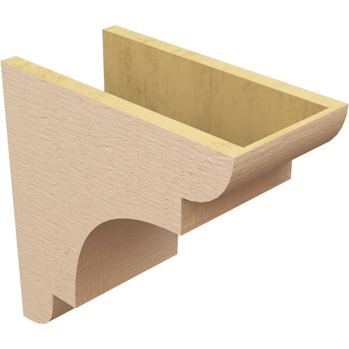 8"W x 16"D x 16"H Classic New Brighton Rough Cedar Woodgrain TimberThane Corbel, Primed Tan