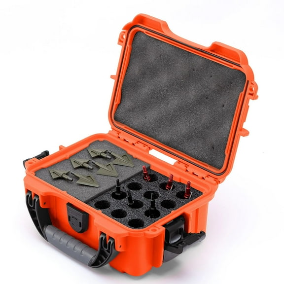 Nanuk 903 Waterproof Hard Case with Foam Insert for 12 Brodheads, Orange