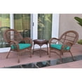thumbnail image 6 of Jeco 3pc Santa Maria Black Rocker Wicker Chair Set - Brick Red Cushions, 6 of 10