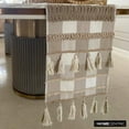 thumbnail image 6 of Decorative Beige Table Runner 4 Seater Table Runner (14 x 48 inch), Tassels, Jute & Buffalo Checks Table Runner, Cotton fabric Table Linen, Plaid Contemporary - Buffalo Check Decor, 6 of 10