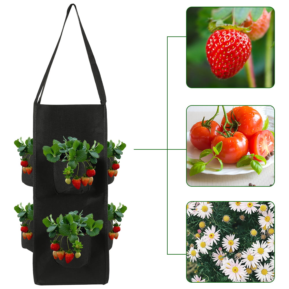 3 Gallon Hanging Strawberry Planting Bag Vegetable Flower Gardening Growing Bag 