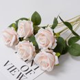 thumbnail image 1 of 3/5/10/20pcs Roses Artificial Flowers Rose Flower Branch Artificial Red Roses Realistic Fake Rose for Wedding Home Decor champagne rose 10pcs, 1 of 6