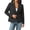 Black, variant on Women's Dress Blazer Cropped Notched Lapel Suit Jakcet with Two Button Smart Casual Blazers for Women Olive Green 3XL
