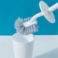 thumbnail image 3 of Toilet Brush & Holder Set, Cleaner Scrubber for Bathroom, Lightweight Plastic Handle, Space Saving for Storage, Deep Cleaning, Drip-Proof, Easy to Assemble, 1 Pcs, 3 of 7