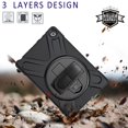 thumbnail image 5 of Dteck Case For Amazon Fire HD8 10th Generation / Fire HD 8 Plus 2020 Tablet, Heavy Duty Three Layer Rugged Hybrid Shockproof Case with 360 Rotating Stand / Hand Strap, Black, 5 of 6
