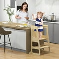 3in1 Foldable Kitchen Standing Tower for Toddlers w/ Chalkboard