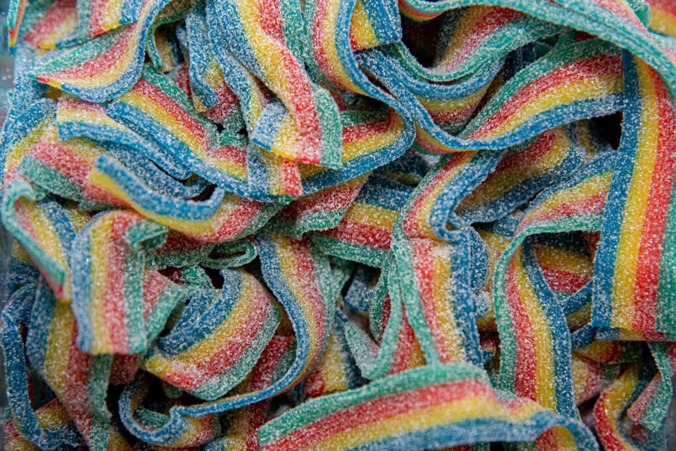 Sour Rainbow Belts – Tangy Fruit Candy Strips in 5 Colors & Flavors – Extreme Sour Sugar Coating – Gluten-Free, Fat-Free – Perfect for Parties, Candy Buffets & Sour Lovers 1 lb