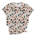 thumbnail image 6 of ersvoioy Halloween Shirt Women Funny Print Shirts Fashion Crewneck Halloween Short Sleeve Graphic Tees Fall Holiday Party Family T-Shirts Tops Multicolor S, 6 of 6