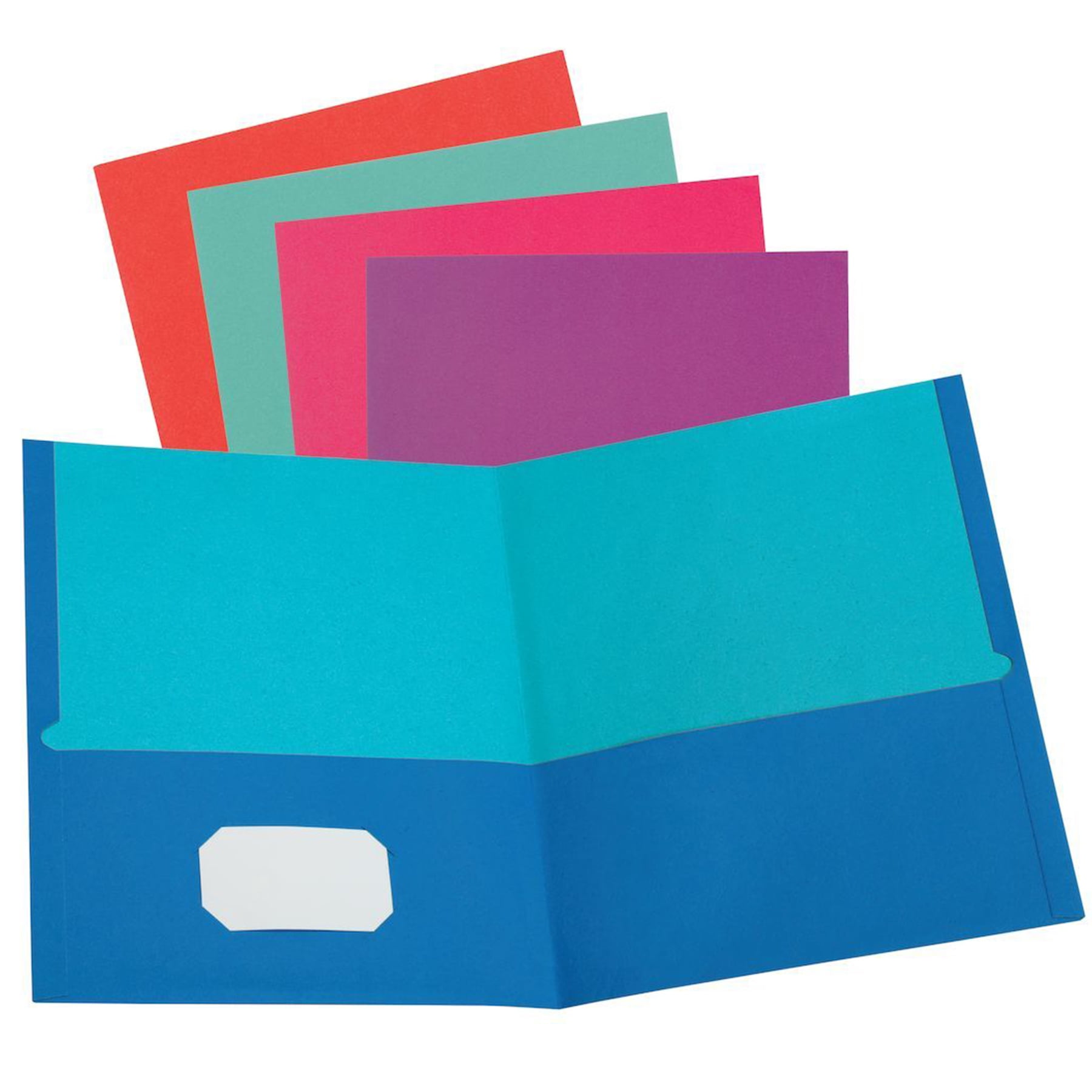 Oxford Twisted Twin Pocket Folders, Letter Size, Assorted, Pack of 50
