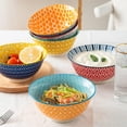 thumbnail image 4 of 6-Piece 26Oz Ceramic Soup Bowl Set, 6.3 Inch Colorful Serving Bowls, Microwave And Dishwasher Safe For Oatmeal Salad Pasta Dessert, 4 of 6