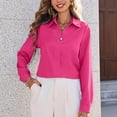 thumbnail image 5 of Hilenly Dress Shirts for Women Long Sleeve Button Down Shirts Collared V Neck Office Tops Business Casual Outfits, 5 of 9