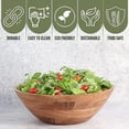 thumbnail image 3 of Luxe Designs | Wooden Salad Bowl Set with Spoon & Fork | Food Safe & Sustainable Decorative Bowl | Easy to Clean Wooden Bowl for Fruits & Salads | 12” x 4” x 5.5", 3 of 8