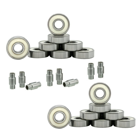 Bullseye Bearings Inline Skate Roller Hockey Bearings Abec-9 16-Pack with Spacers