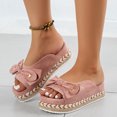 thumbnail image 2 of asdoklhq Slippers for Women Summer,Summer Ladies Slippers Thick Soled Sandals Casual Women Shoes Bow Fish Mouth Slippers, 2 of 5