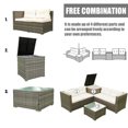 thumbnail image 5 of SEGMART Outdoor Patio Conversation Set, 4 PCS All-Weather Rattan Sectional Cushioned Sofa with Table & Storage Box, Manual-Woven Wicker Couch Chair Set, Outdoor Patio Deck Garden Bistro Set, B891, 5 of 12