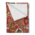 thumbnail image 2 of Ethnic Soft Flannel Fleece Throw Blanket, Oriental Style Botanical Flourishing Nature Pattern Motley Art Spring Theme, Cozy Plush for Indoor and Outdoor Use, 70" x 90", Multicolor, by Ambesonne, 2 of 5