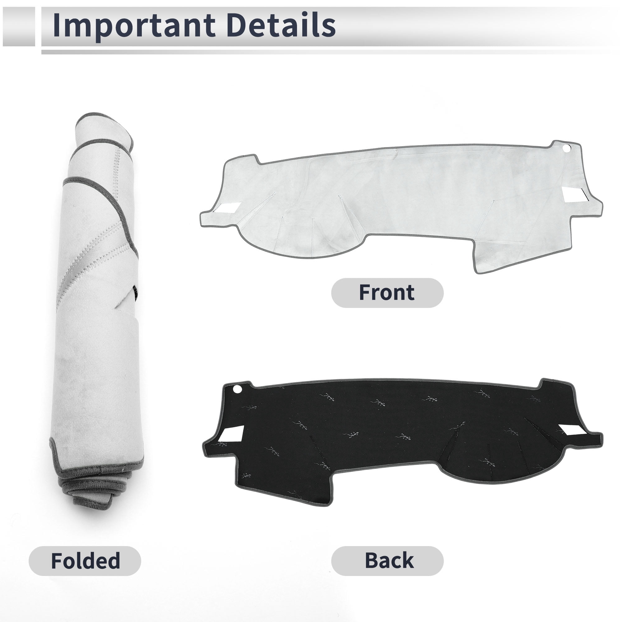Dashboard Cover Anti-Slip/Anti Dust Dash Cover Mat Carpet for Subaru Outback 2005-2009 Flannel Gray