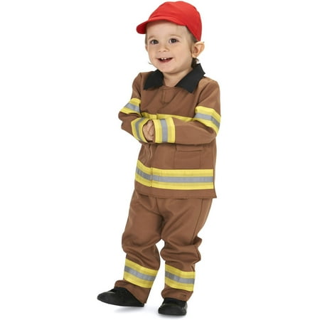 Brave Tan Firefighter with Cap Infant Halloween Costume