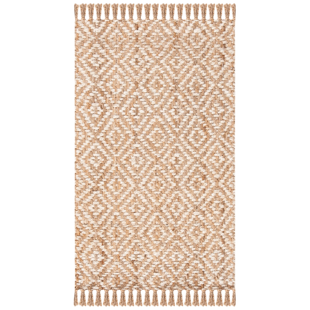 SAFAVIEH Natural Fiber Roland Braided Jute Area Rug, Natural/Ivory, 5' x 8'
