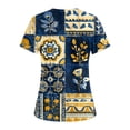 thumbnail image 4 of OIOLOYJM Scrub Tops for Women 2026 Nursing V-Neck Short-Sleeve Vintage Floral Print Scrubs Cotton Stretchy T Shirts Basic Shirts with Pockets Light Purple M, 4 of 4