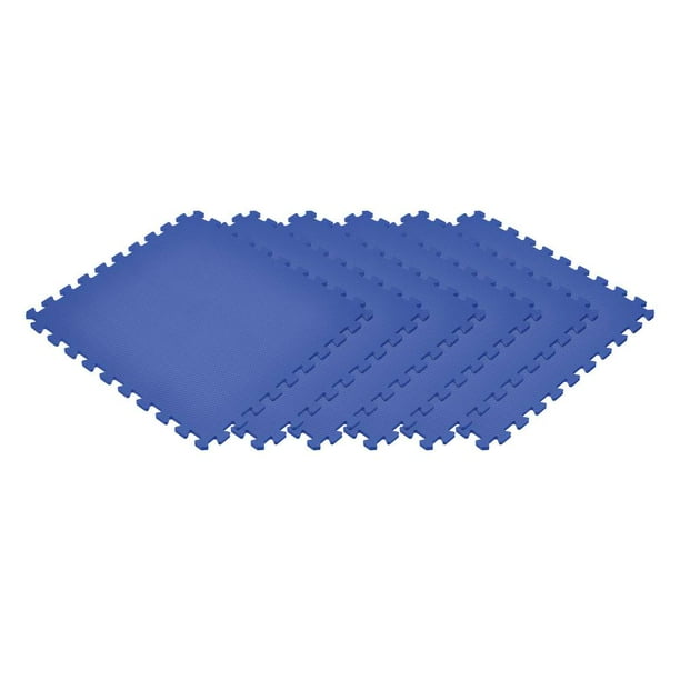 Norsk Blue 24 in. x 24 in. EVA Foam NonToxic Solid Color Interlocking
