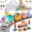 Multicolor 1, variant on WWonderStone Electric Train Set, Train Track Toys with Steam, Light-Up and Sound Effects, Magnetic Car Toys with 10 PCS Signposts, Christmas Birthday Gifts for Toddlers, Cyan