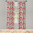 thumbnail image 3 of Ambesonne Flower Curtains, Poppy Blossoms Garden, Pair of 28"x95", Multicolor, 3 of 5