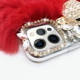 thumbnail image 2 of Compatible with iPhone 15 Pro Plush Furry Case with Luxury Bling Rhinestones for Women Girls Cute 3D Diamond Fox Cover Case Winter Warm Soft TPU Shockproof Protective Cover, Red, 2 of 14