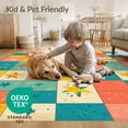 thumbnail image 4 of ODIKA 6'x9' Washable Area Rug Non-Slip, Easy Care, Bedside Hopscotch Retro Checkered Grid Storybook Number Layout for Family Room, Living Mater Bedroom, 4 of 7