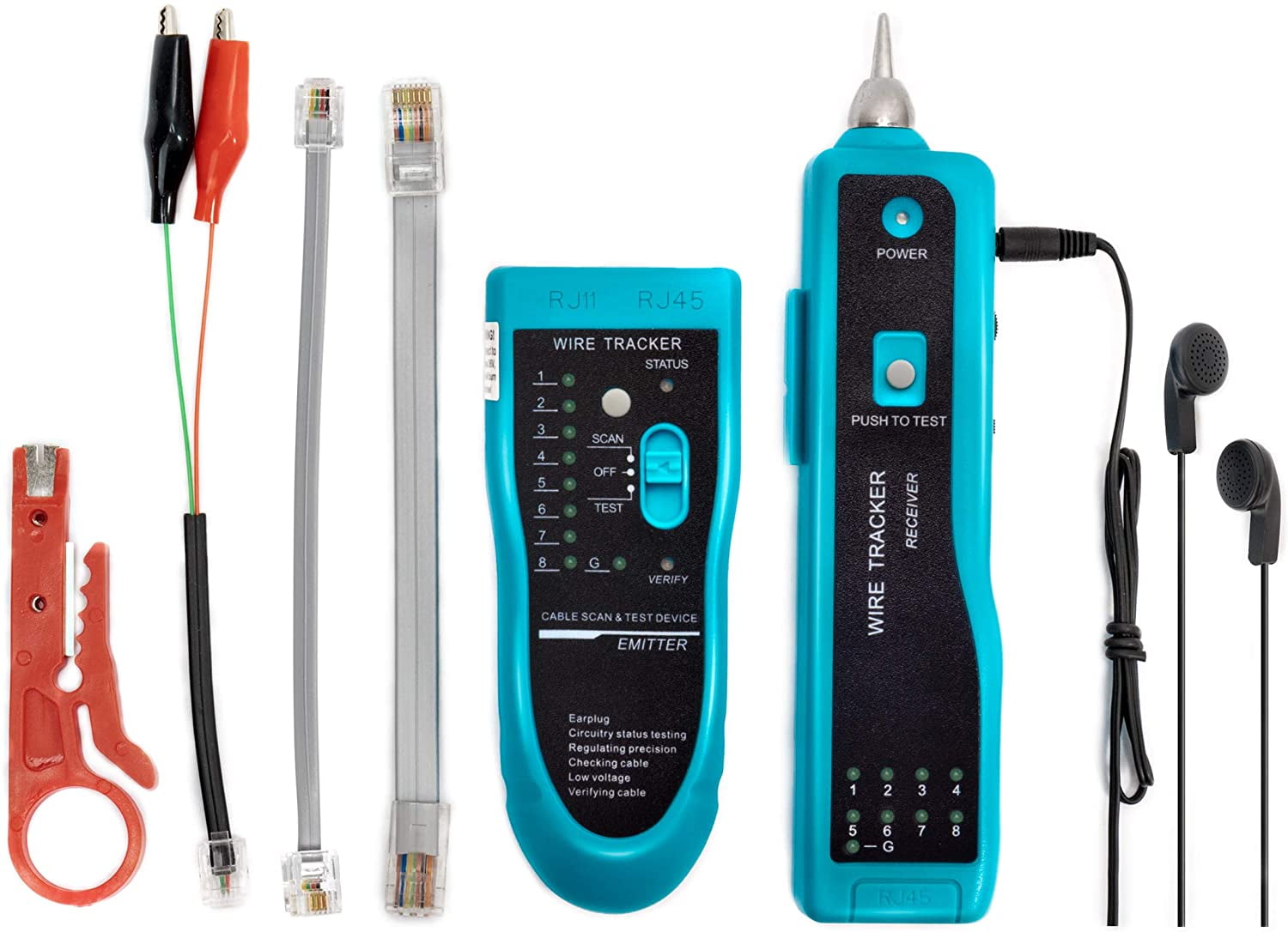 Network Wire Tester Tracker Telephone Line Cable Tracer Toner Lan Phone RJ11 