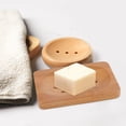 thumbnail image 4 of Jabonera de bambú natural duradera, con diseño de drenaje, antimoho y acabado en madera oscura, 4 of 8