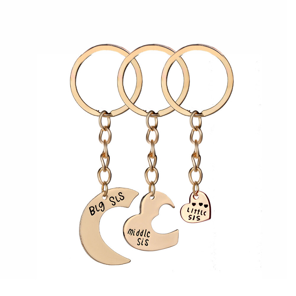 3pcs Friendship Keychains Good Sister Set Creative Key Chain Love