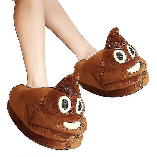 Funny Poo Slippers Cute Expressions Warm Memory Foam Plush House Shoes Soft And Comfortable Non-slip Winter Slippers