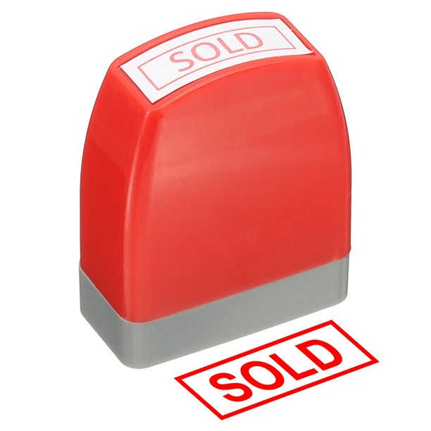 Sello de aviso de venta autoinking, sello de oficina de tinta roja, sello de mensaje preentintado recargable, sello de negocio, rojo