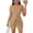 Khaki, variant on 2 Piece Outfits Sleeveless Matching Sets Women's Summer Button Down V Neck Vest Waistcoat and Pockets Shorts Beige M
