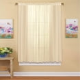 thumbnail image 2 of Collections Etc Decorative Classic Privacy Sheer Window Curtain Panel, Rod Pocket Top, Cream, 59" X 84", 2 of 4