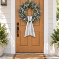 Grey Fall Ribbon Farmhouse Grey Wreath Sash for Front Door, Farmhouse Gray Line Striped ...
